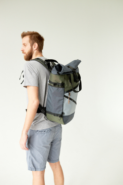 Рюкзак Rolltop Grubo 500 фиолетовый/ярко-салатовый