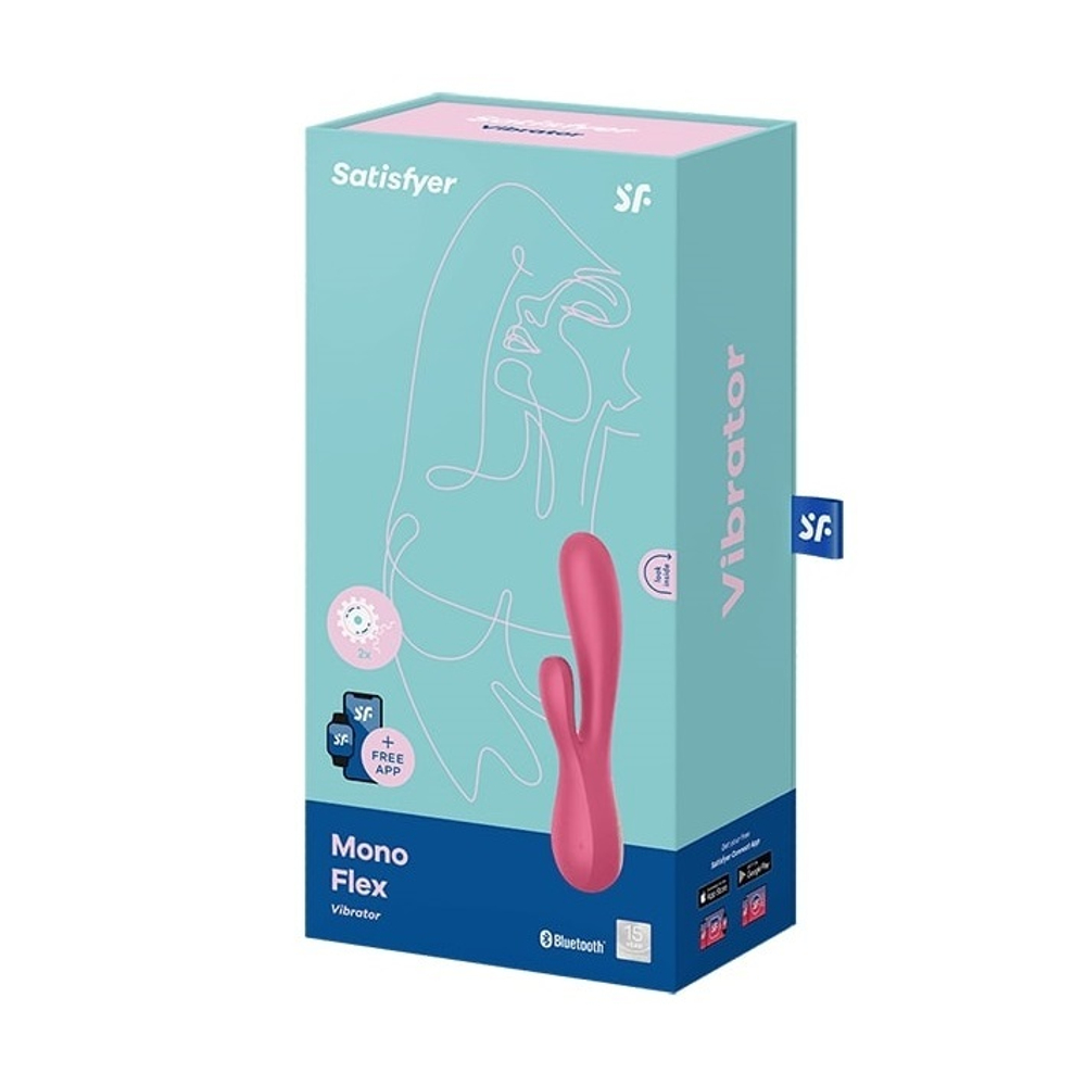 Красный вибратор-кролик 20,4см Satisfyer Mono Flex