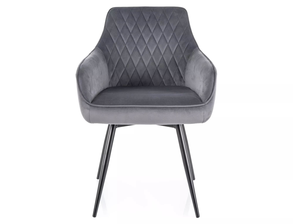 Стул SIGNAL MARLO Velvet Bluvel 14 серый/черный, поворотный