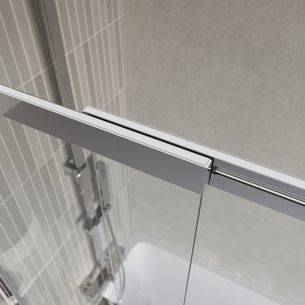 Шторка на ванну BelBagno LUCE-VF-11-100/145-C-Cr