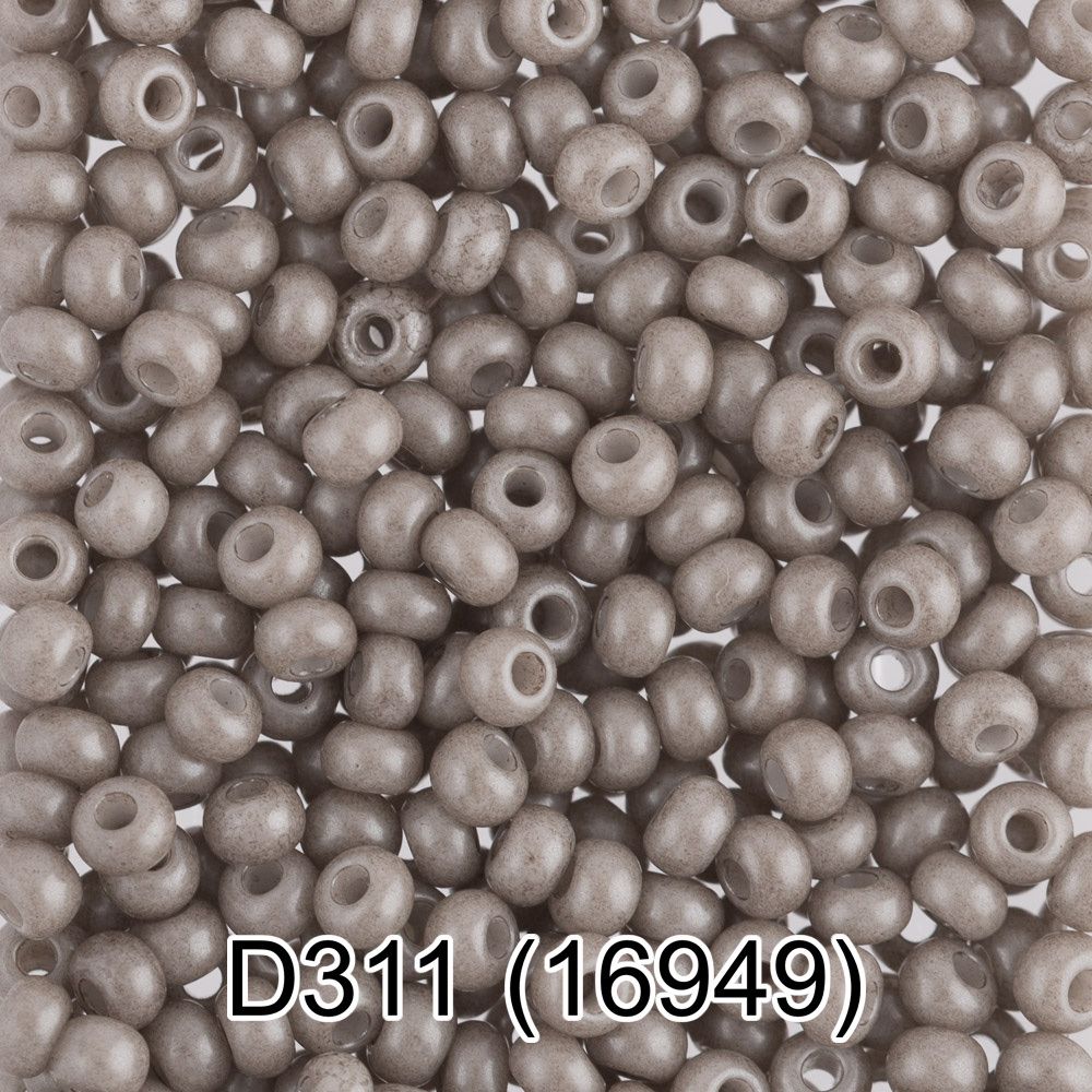 Бисер Gamma 10/0 (2.3 мм), 50 г, D311 серый, 16949, круглый 4 Бисер Gamma 10/0 (2.3 мм), 50 г, D311 серый, 16949, круглый 4