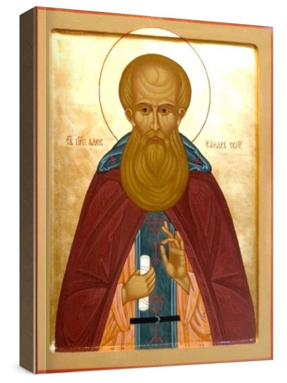 Александр Свирский (рукописная икона)