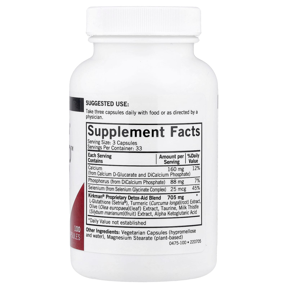 Kirkman Labs, улучшенная формула Detox-Aid™, 100 капсул