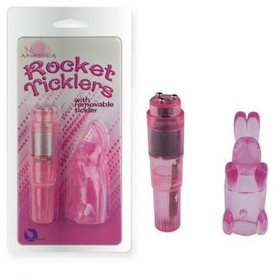 Вибромассажер с насадкой Rocket Ticklers (Цвет: розовый)