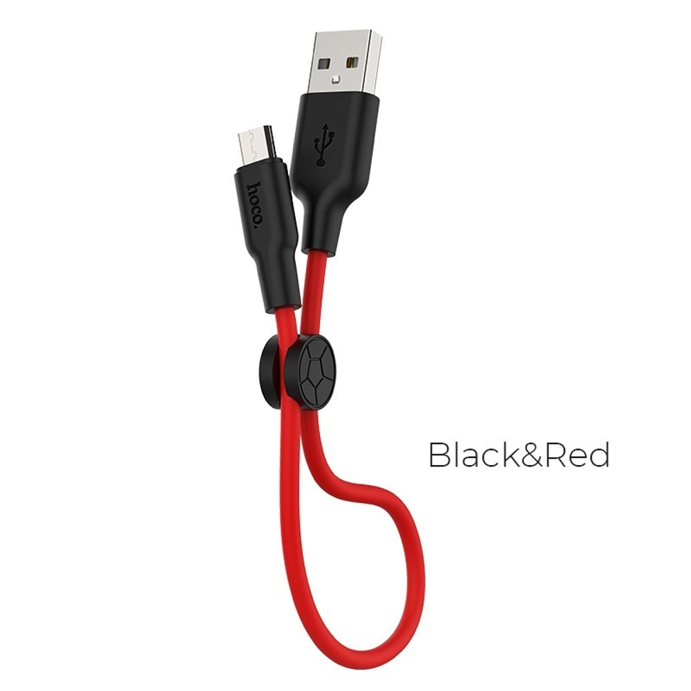 Кабель USB - microUSB HOCO X21+ 0.25m силиконовый Red
