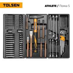 TOLSEN (TT85412-189) Набор инструментов "ATHLETE" для тележки, 15 ложементов, 189 предметов