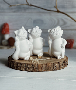 Елочная игрушка "Чеширский Кот", из фарфора, для росписи, 11см