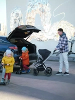 Коляска детская "FLEX GRAND" (2в1) RA072 Midnight Black + сумка