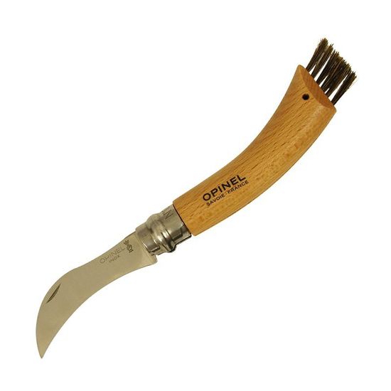Складной нож грибника Opinel №8, нержавеющая сталь, рукоять бук, коробка, 001252 c клинком из стали Sandvik™ 12С27