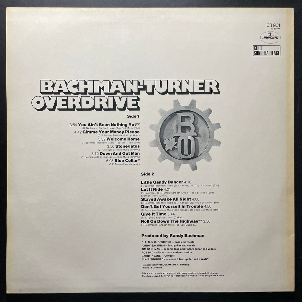 Bachman-Turner Overdrive – Bachman-Turner Overdrive (Германия 1975г.)