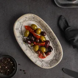 Блюдо овальное 19*11 см h2,4 см 200 мл емкость для закусок Rug By Bone Innovation [bb] [6]