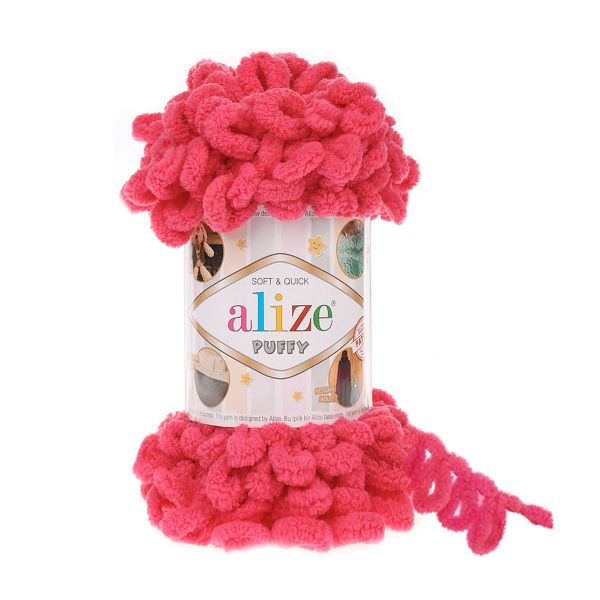 Пряжа Alize (Ализе) Puffy / уп.5 мот. по 100 г, 9м, 149 фуксия A