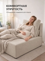Кресло-кровать Торнадо 190 см с ящиком для хранения Z-1 (Светло-бежевый велюр)