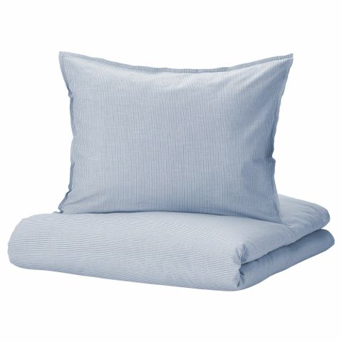 Комплект постельного белья IKEA BERGPALM (БЕРГПАЛМ), Двуспальный, Голубой, 240x220, 50x80 см