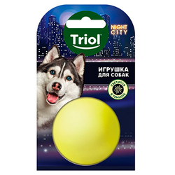 Triol Игрушка NIGHT CITY для собак из винила "Мяч-неон"