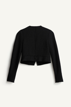 ZARA ЖАКЕТ ИЗ 100% ШЕРСТИ С БУСИНКАМИ - LIMITED EDITION, ЧЕРНЫЙ