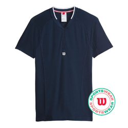 Мужское теннисное поло Wilson Players Seamless Zip Henley 2.0 - classic navy