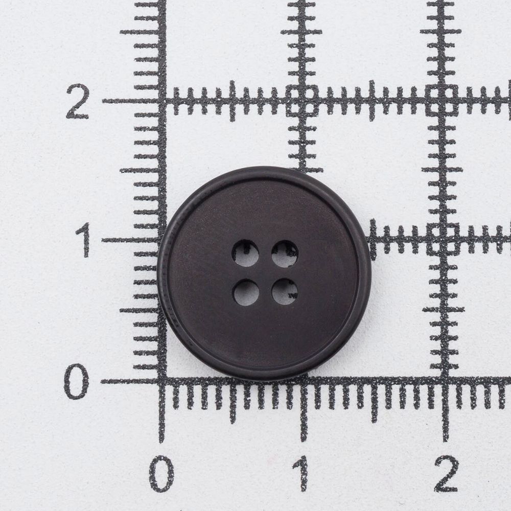 Пуговицы 4 прокола 24L=15 мм, пластик (Black (черный)), NE56, 72 шт