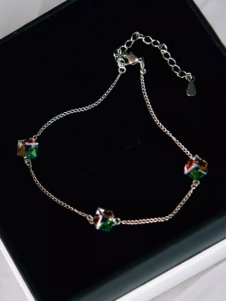 Браслет Миражи с зелеными кристаллами-хамелеонами Swarovski