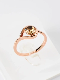 Кольцо Белла с кристаллом Swarovski шампань