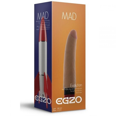 Реалистичный мультискоростной вибратор без мошонки Mad Rocket - 18 см. (Цвет: телесный)