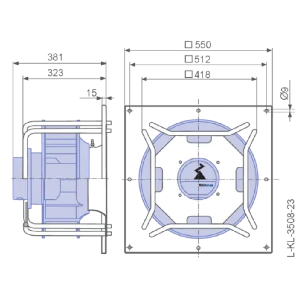 Модульный вентилятор Menerga Radial fan GR (ZIEHL-ABEGG ZAvblue)