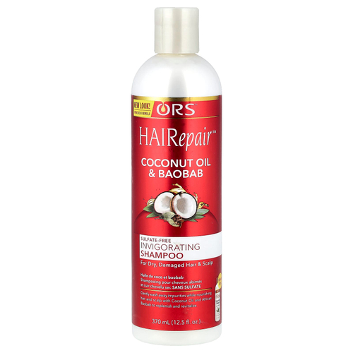 ORS, HAIRepair™, бодрящий шампунь, для сухих и поврежденных волос и кожи головы, кокосовое масло и баобаб, 370 мл (12,5 жидк. унции)