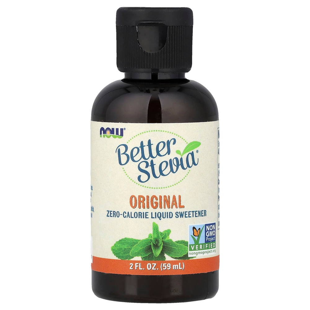 NOW Foods, Better Stevia®, жидкий подсластитель с нулевой калорийностью, оригинальный вкус, 59 мл (2 жидк. унции)