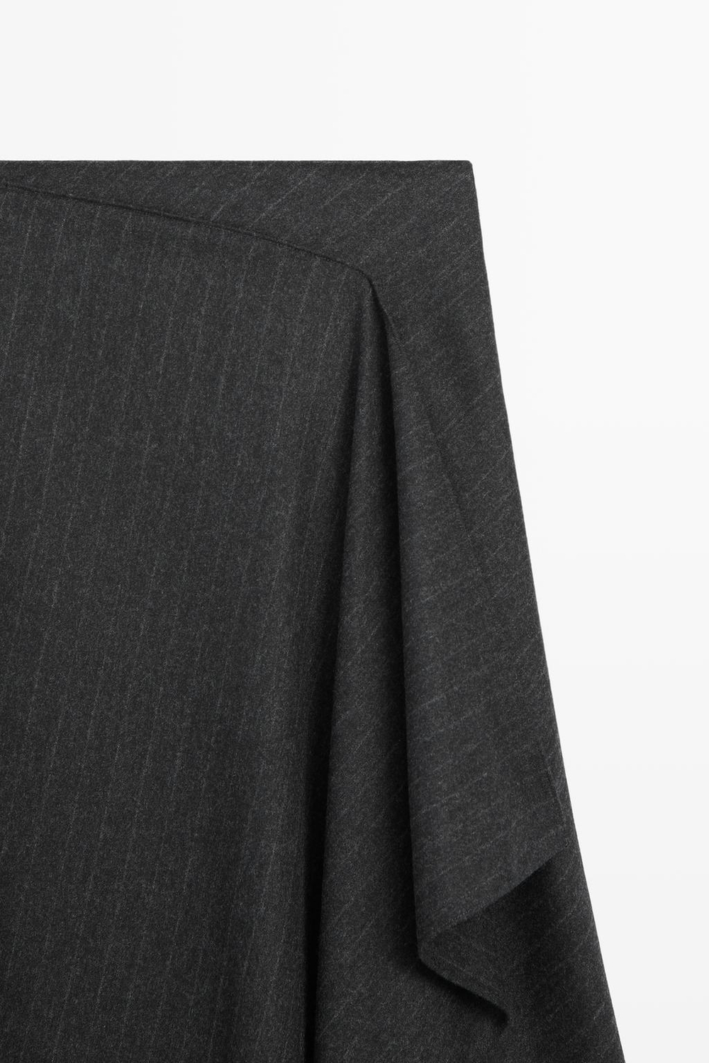 Massimo Dutti Юбка-миди в полоску с запахом, серый