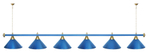 Лампа STARTBILLIARDS 6 пл. (плафоны зеленые,штанга золотая,фурнитура золото)