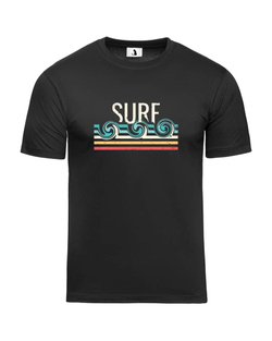 Футболка с волной SURF прямая черная