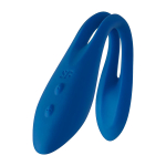 Синий многофункциональный вибратор 19,9см для пар Satisfyer Elastic Game