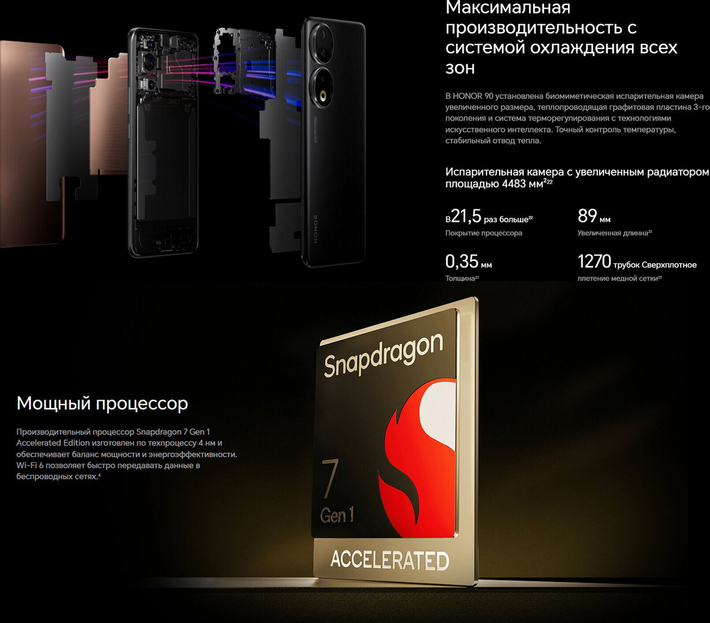 Смартфон HONOR 90 8/256 ГБ Global для РФ, Dual nano SIM, diamond silver