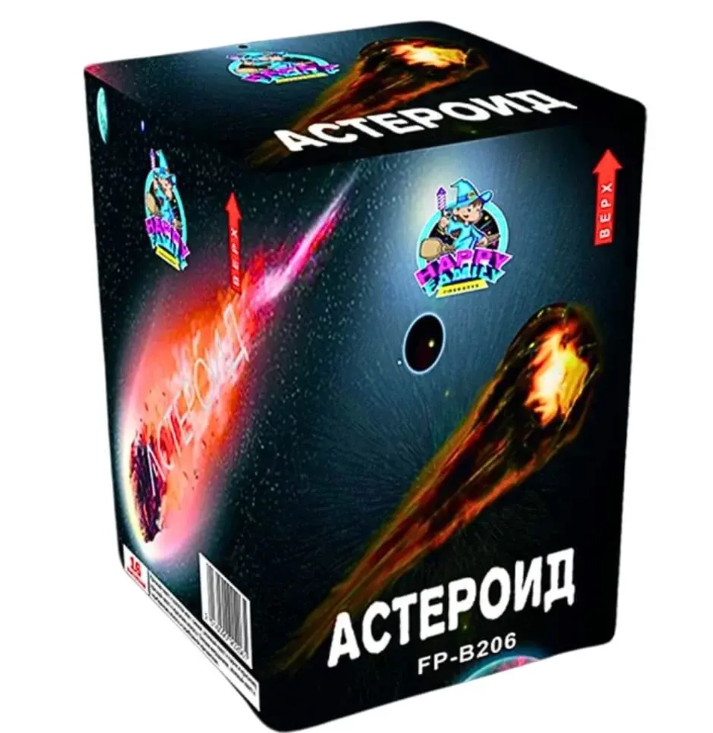 Батарея салютов Астеройд (FP-B206) от Фаворит Пиро Групп, 16 залпов, 25 мм
