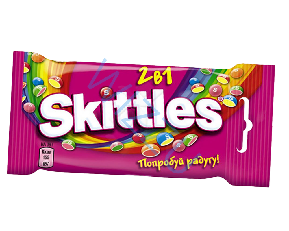 Жевательные конфеты Skittles 2в1, 38 г