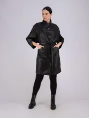 Плащ женский кожаный длинный Турция