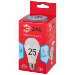 Лампа светодиодная ЭРА RED LINE LED A65-25W-840-E27 R 25Вт груша нейтральный белый свет Е27 | Лампы cветодиодные Груша (A)
