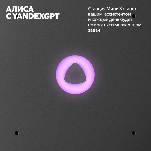 Умная колонка Яндекс Станция Мини 3 с Алисой, Черный | Black