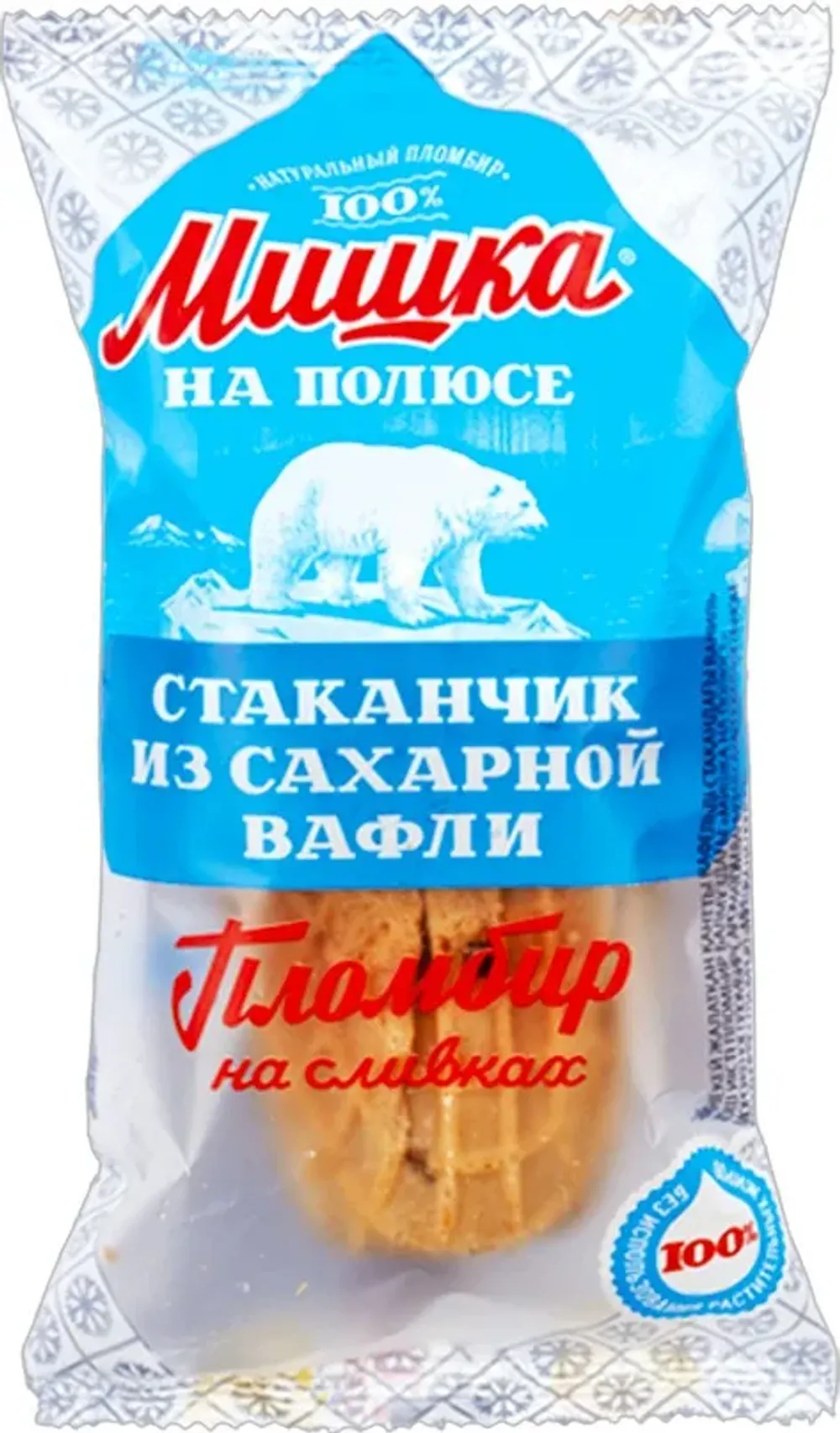 Мороженое Мишка на полюсе ваниль в ваф стакане 80 г