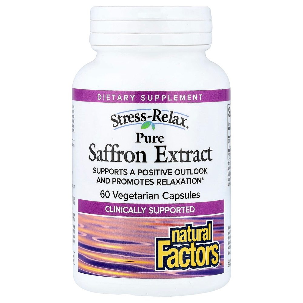 Natural Factors, Stress-Relax®, чистый экстракт шафрана, 60 вегетарианских капсул (28 мг в 1 капсуле)