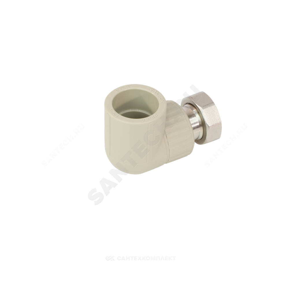 Угольник PP-R комбинированный серый Дн 32х1 1/4" с накидной гайкой VALFEX 10138132Г