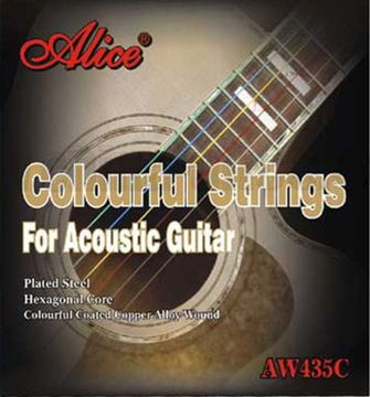 Струны для акустической гитары, цветные, медь, 11-52 [12] Alice AW435С-SL