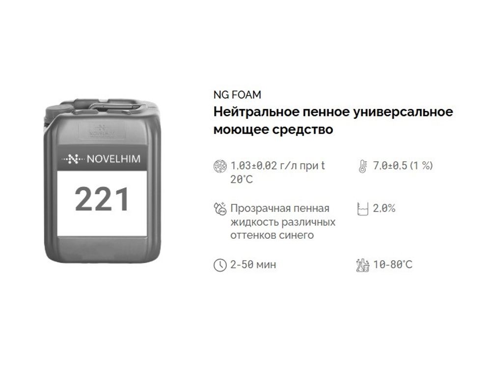221 NG Foam Нейтральное универсальное моющее средство. Канистра 5л.