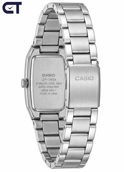 CASIO LTP-1165A-4C CASIO Collection женские наручные часы — изящный прямоугольный корпус, стальной браслет и винтажная геометрия