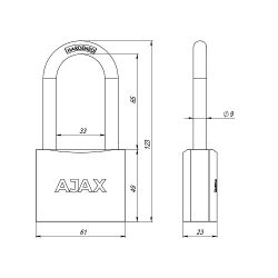 Замок навесной AJAX PD-01-63-L /42243/