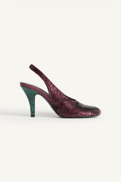 ZARA ТУФЛИ С ОТКРЫТЫМ ЗАДНИКОМ - LIMITED EDITION, БОРДОВО-КРАСНЫЙ
