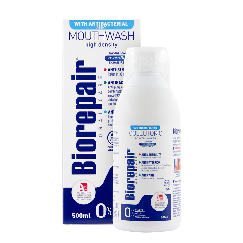 Biorepair Mouthwash Antibacterial / Биорепейр ополаскиватель для полости рта 500 мл