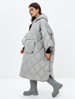 Утеплённое пончо 3 в 1 Shikotan grey unisex