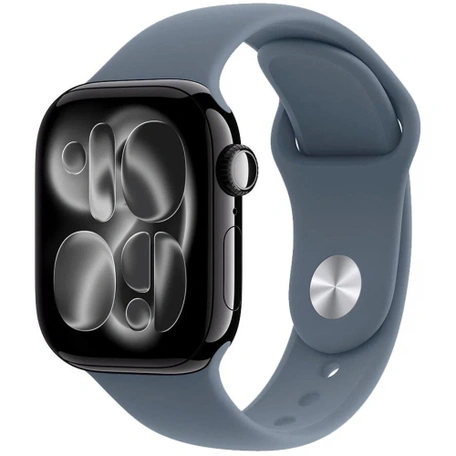 Умные часы Apple Watch S11 GPS 46 мм Jet Black Aluminium Case with Anchor Blue Sport Band - S/M