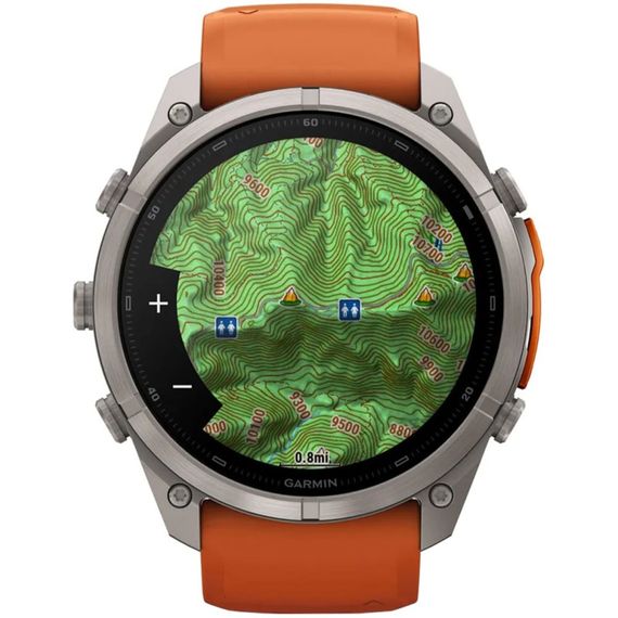Часы Garmin Fenix 9 Pro inReach 51 мм AMOLED Titanium Autumn Orange / Spark Orange (010-04337-01)